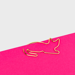 Cute gold cat paper clips