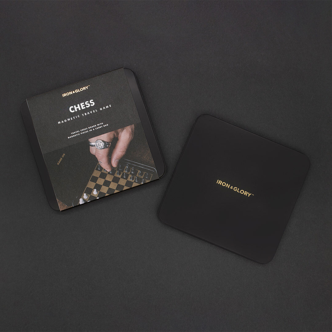 Iron & Glory Travel Chess Set in a tin
