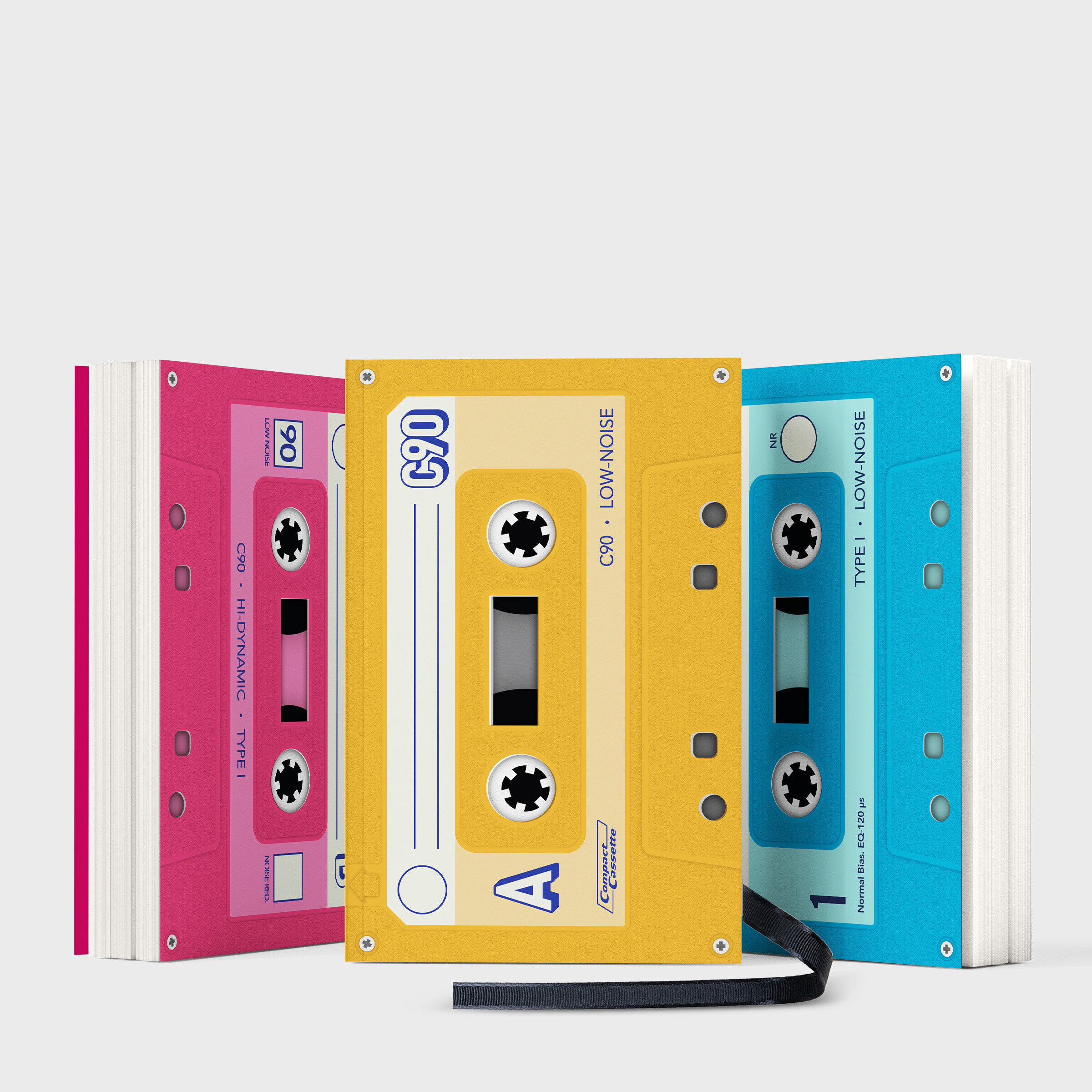 3 cassette tape notebooks