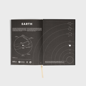 earth notebook, black, space, orbit