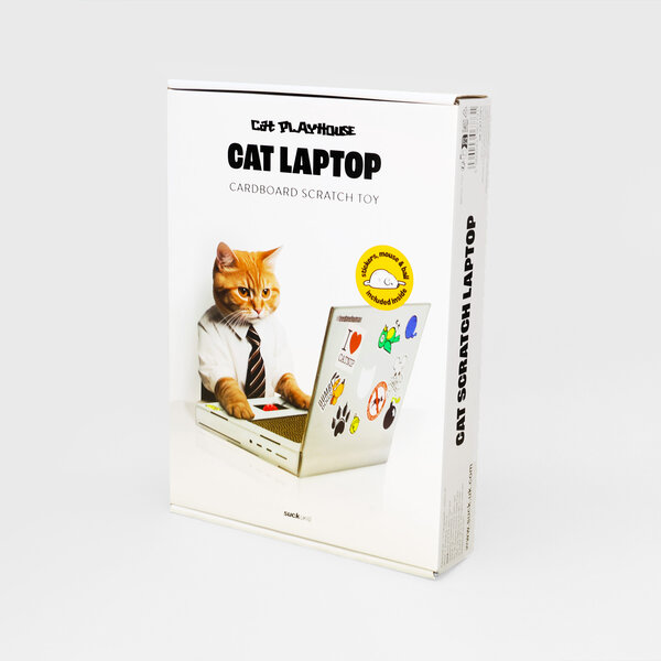Cat Scratch Laptop | Cardboard toy for geeky cats.