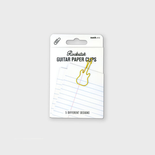 Rockstar Paper Clips | Paperwork Rocks, with guitar shaped clips.