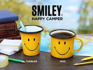 smiley tumbler mug happy camper range