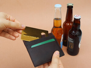 gold credit card bottle opener wallet