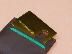 gold credit card bottle opener wallet