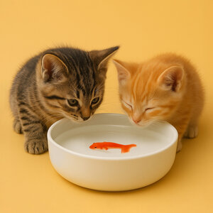 Kittens Cat Bowl with fish