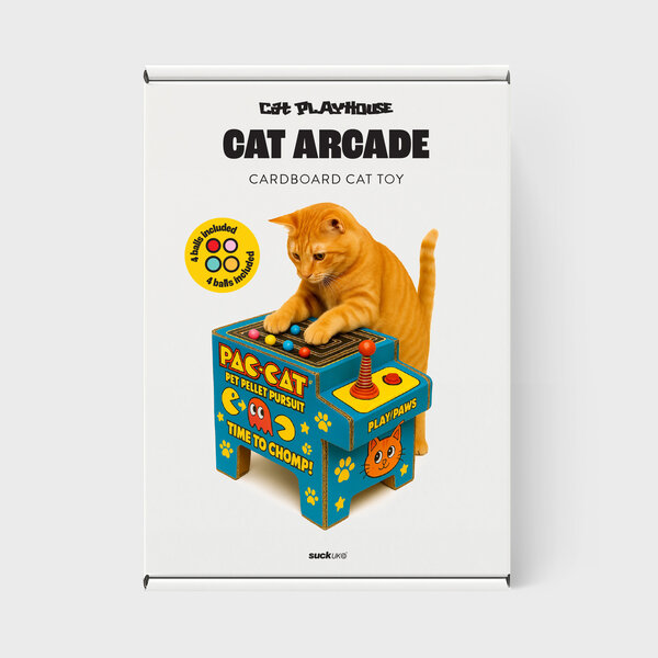 Cat Arcade | Cardboard arcade machine cat toy.