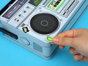 boombox lunch box with stickers