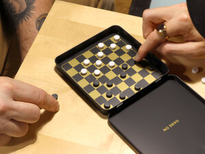 Travel Checkers Game Gold Iron and Glory