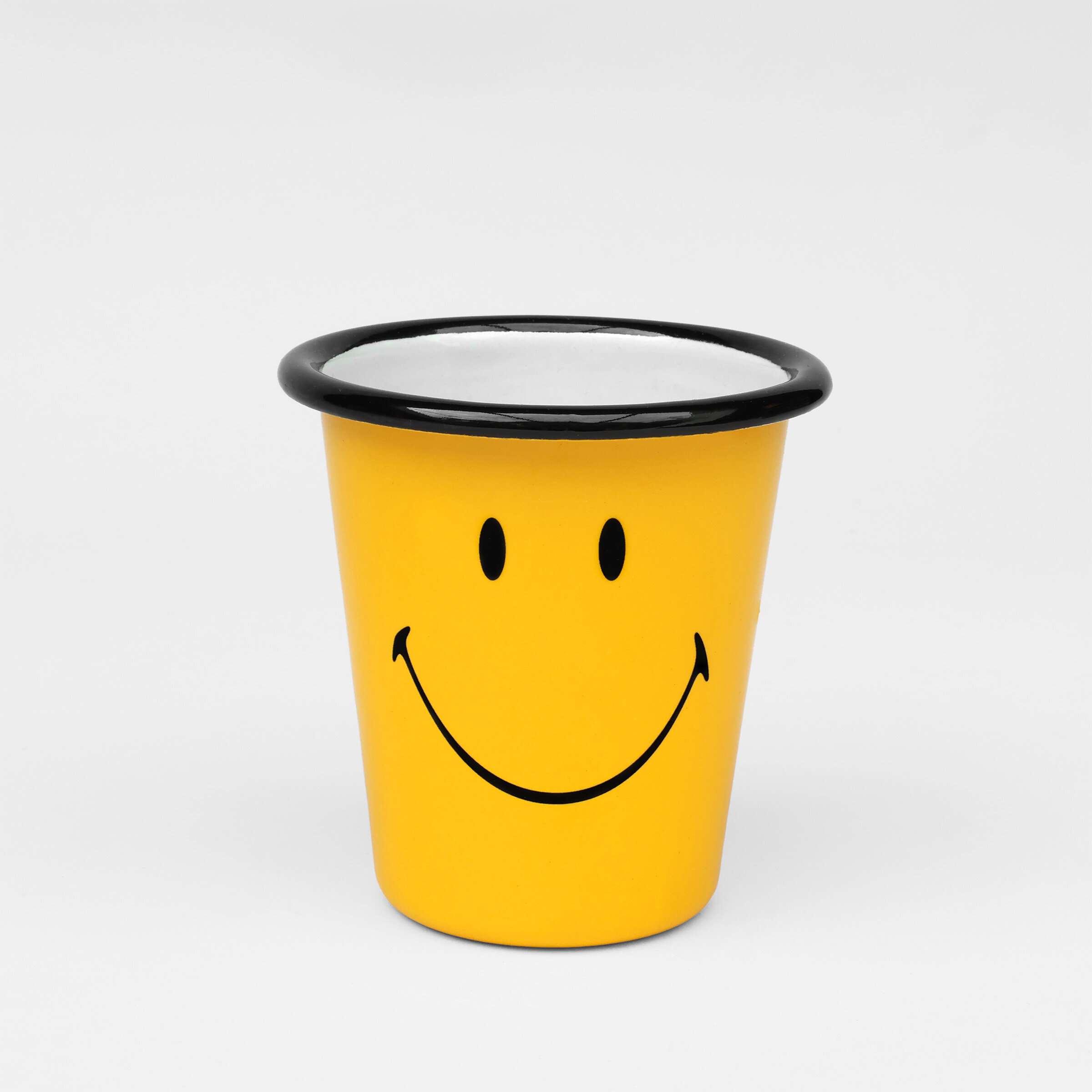 smiley happy camper enamel tumbler cup