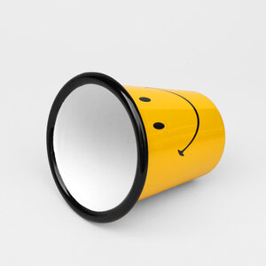 smiley happy camper enamel tumbler cup