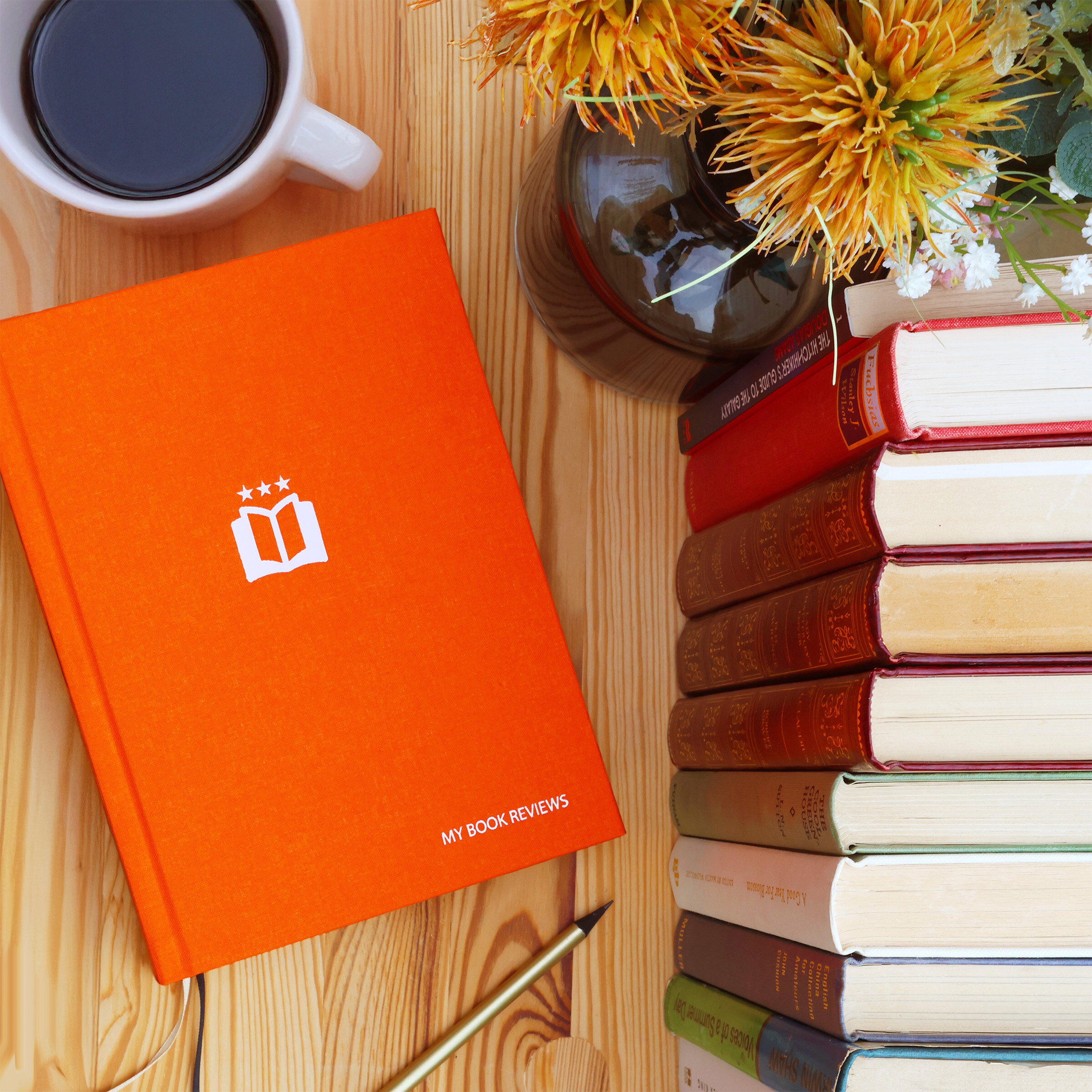 book reviews, book, orange, coffee table, books, bookworm, notebook