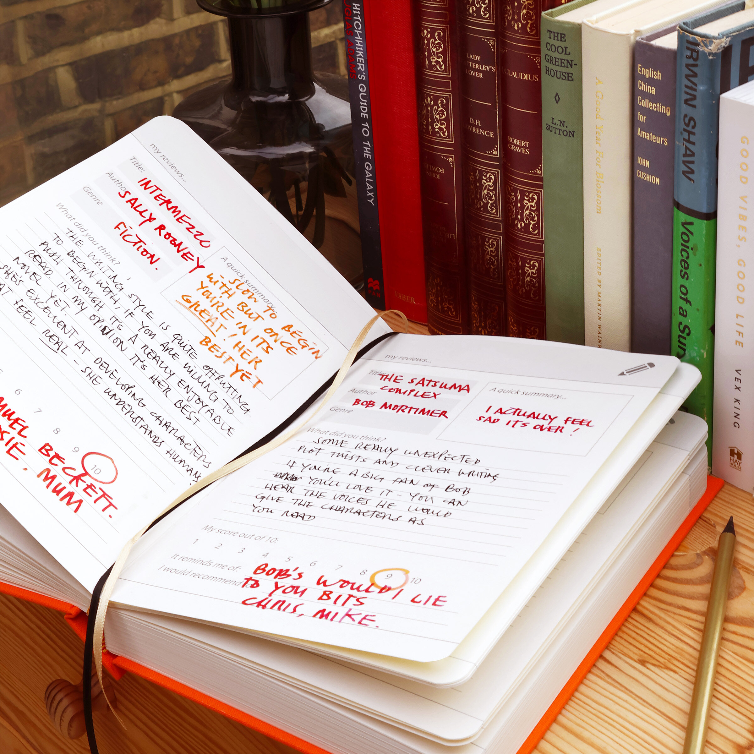 book reviews, book, orange, coffee table, books, bookworm, notebook