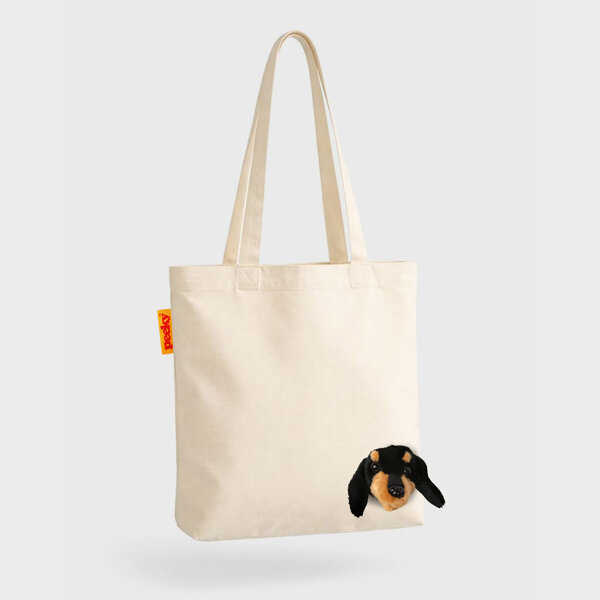 Peeky Dog | Puppy Head Tote Bag.