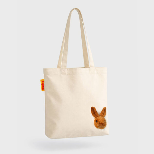 Peeky Bunny | Rabbit Head Tote Bag.