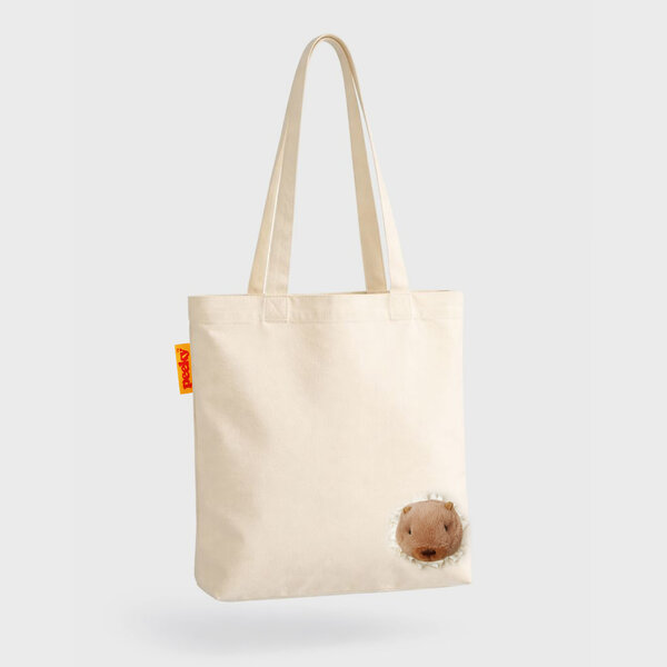 Peeky Capybara | Capybara head tote bag