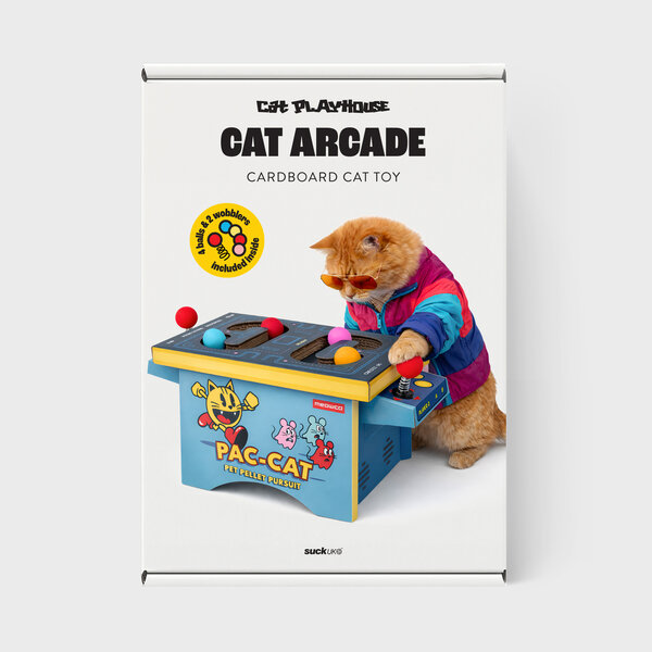 Cat Arcade | Cardboard arcade machine cat toy.