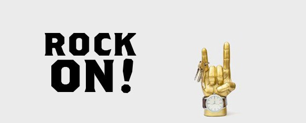 Gold Mini Rock On Headphone Stand