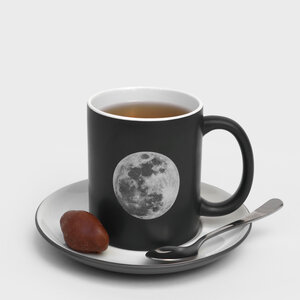 full moon colour changing black mug with sweets  nasa space photography
