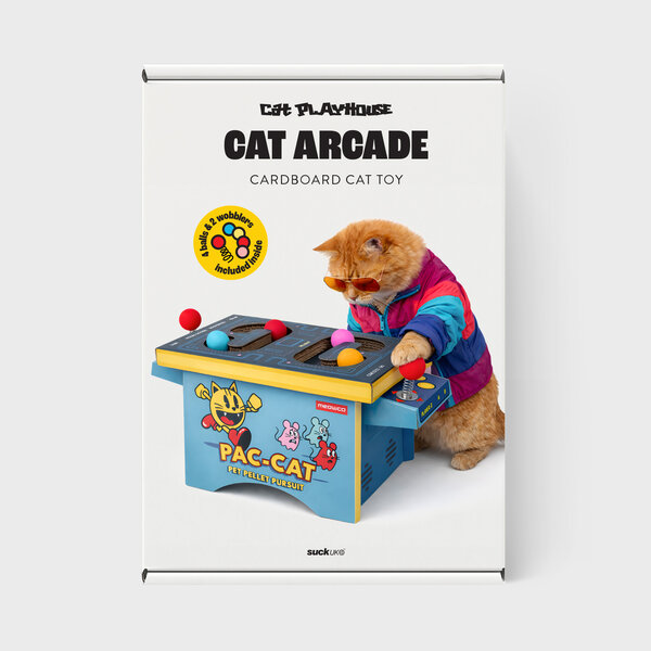 Cat Arcade | Cardboard arcade machine cat toy.