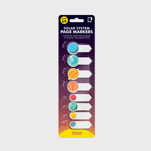 Solar System Page Markers | Planet themed stationery.