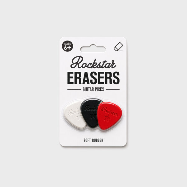 Rockstar Erasers | Guitar Pick Rubber Erasers