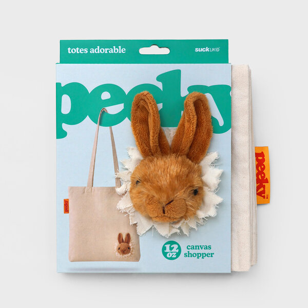 Peeky Bunny | Rabbit Head Tote Bag.