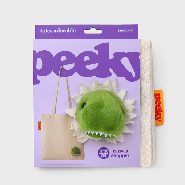 Peeky Dino | Dinosaur Head Tote Bag.