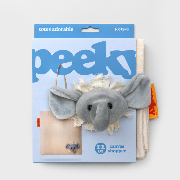 Peeky Elephant | Elephant Head Tote Bag.
