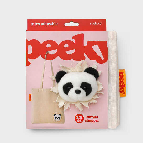 Peeky Panda | Panda-bear Head Tote Bag.