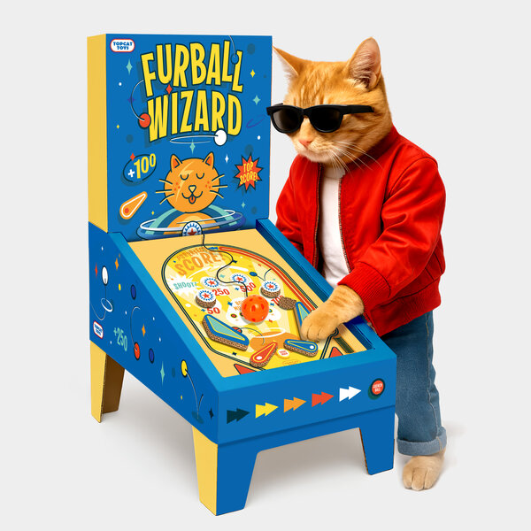 Cat Pinball | Cardboard arcade pinball machine