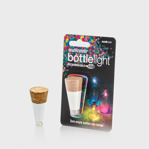 Multi-colour rechargeable Bottle Light with pack