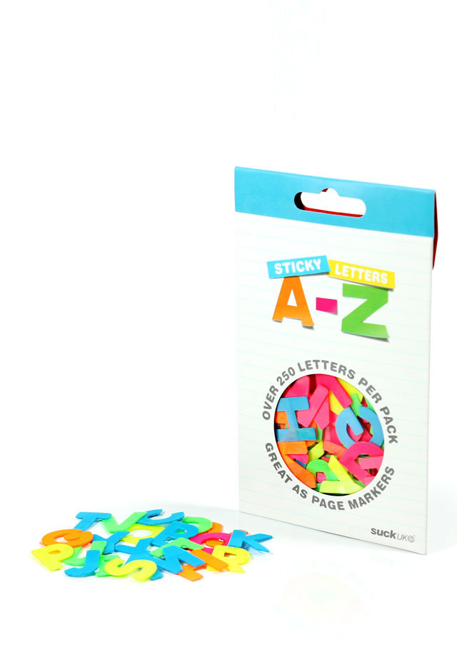 A-Z Sticky Letters : Brightly Coloured A - Z sticky letters.