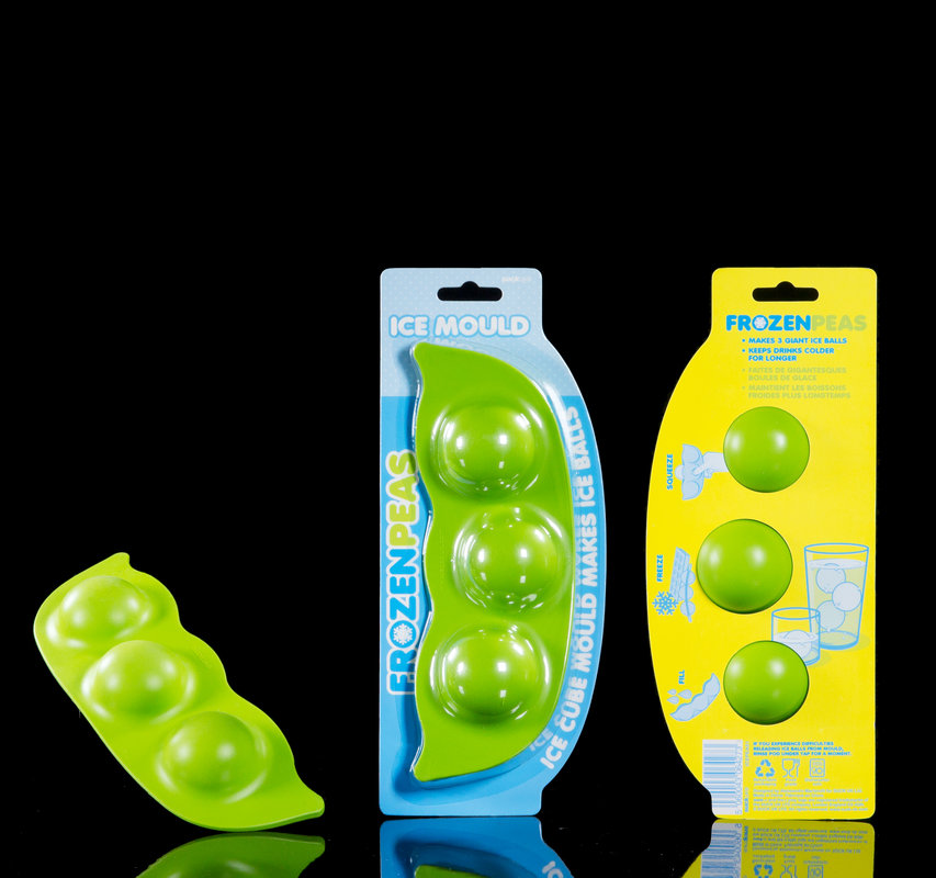 Frozen Peas Giant peapod makes giant ice cube balls.