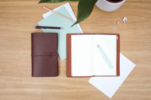 Novelty faux leather travel diary and journal
