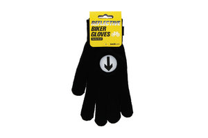 Reflective biker gloves in packaging