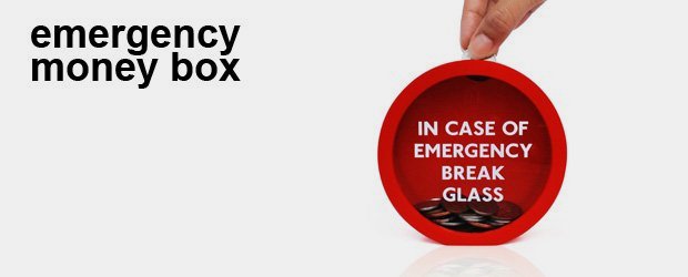 Emergency Money Box Break Glass To Get At Emergency Cash