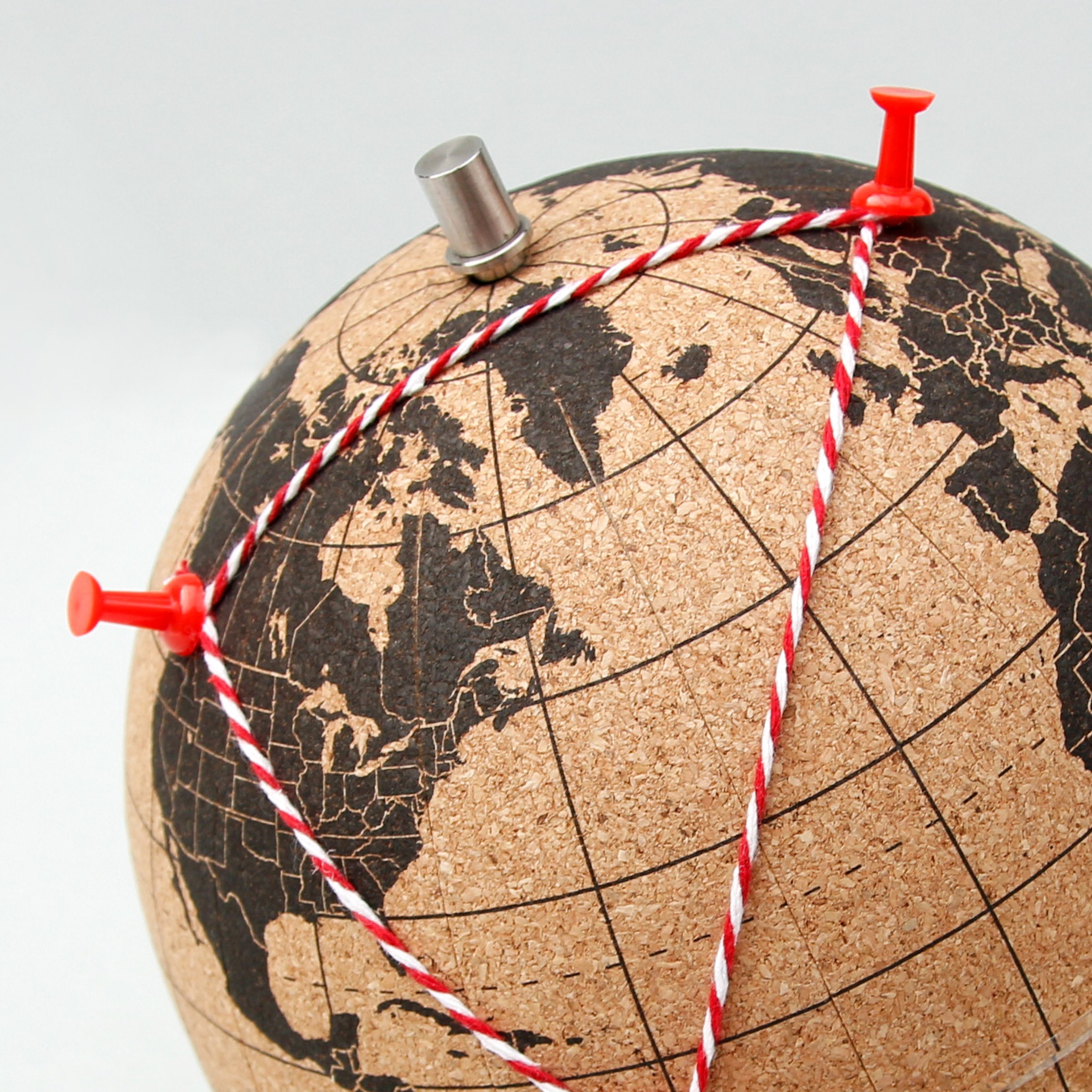 Mini cork globe close up