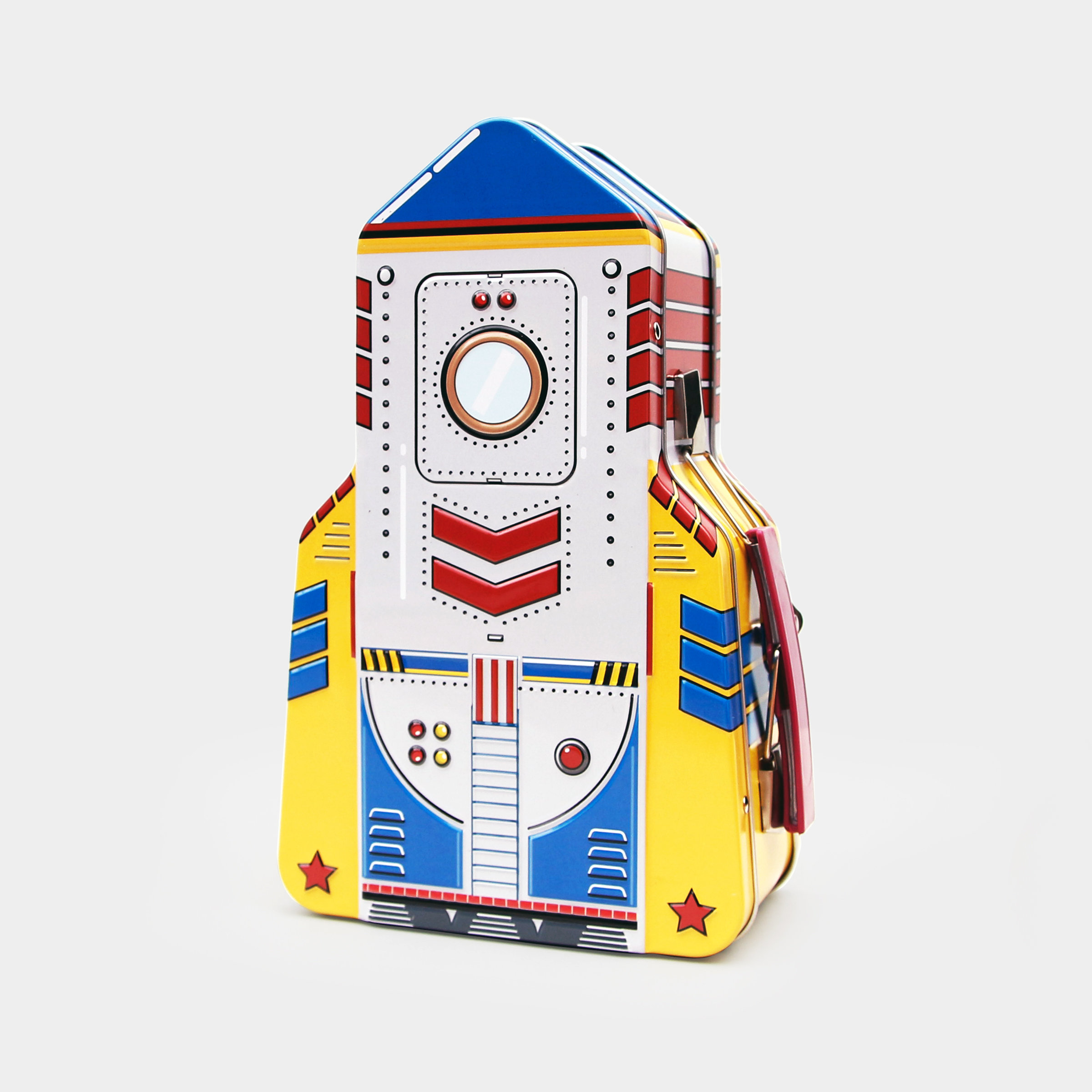 Rocket Shaped Tin Lunch Box