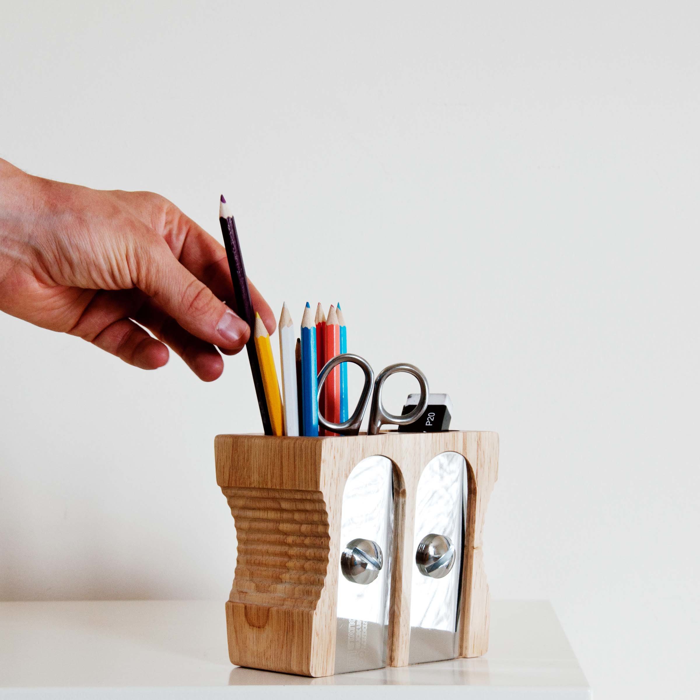 Large Double Pencil Sharpener Desk Tidy