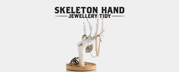 Necklaces Earrings and Other Small Accessories Bracelets Suck UK Skeleton Hand Hanging Jewellery Tidy Organiser and Display Stand- For Displaying Rings