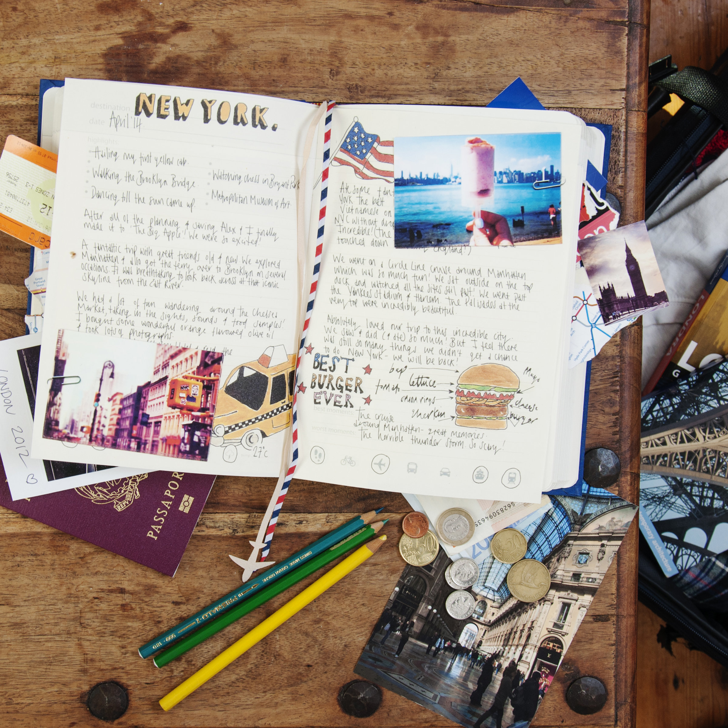 My Travel Journal : A giant diary for a lifetime of globe trotting.