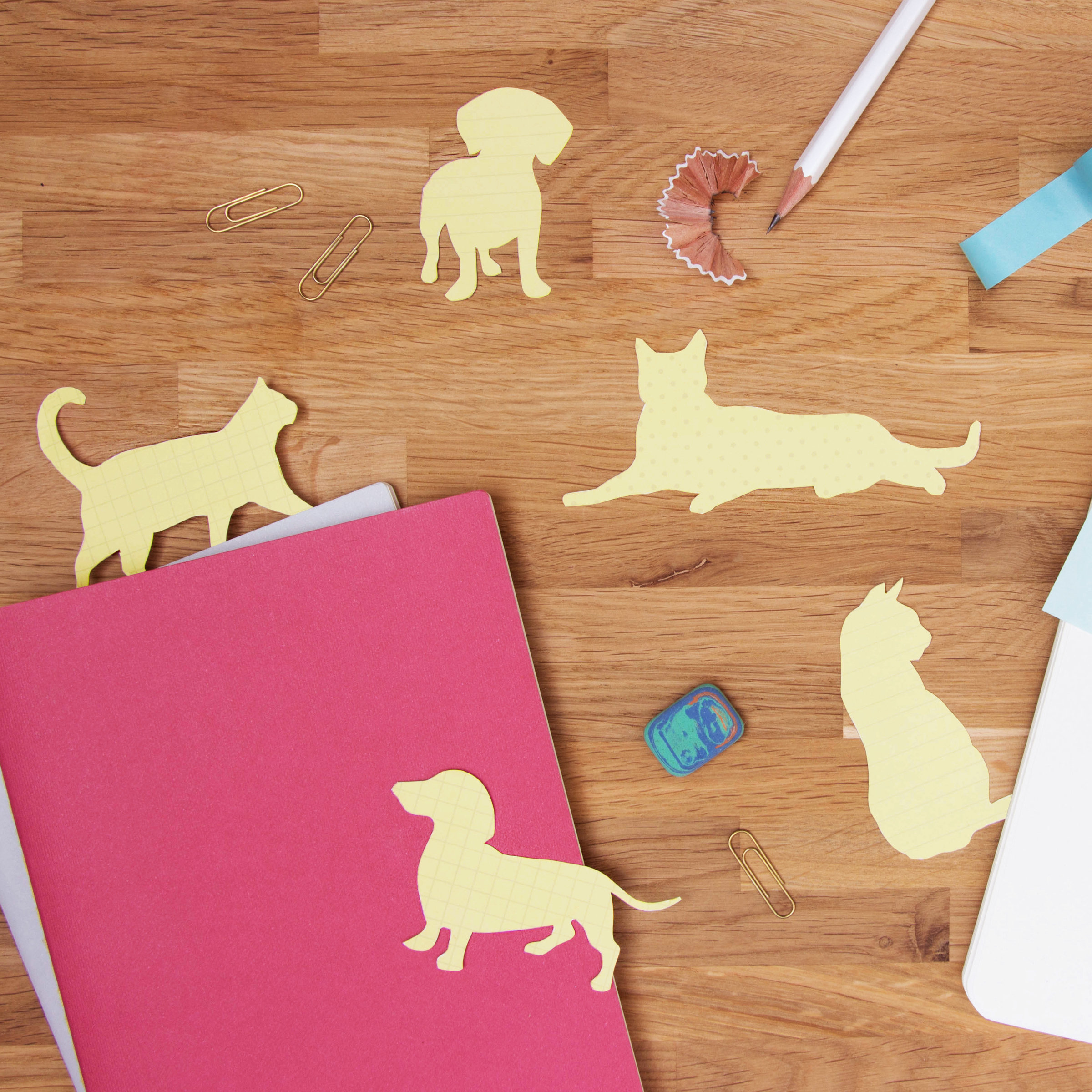 Cat and Dog Shaped Sticky Notes