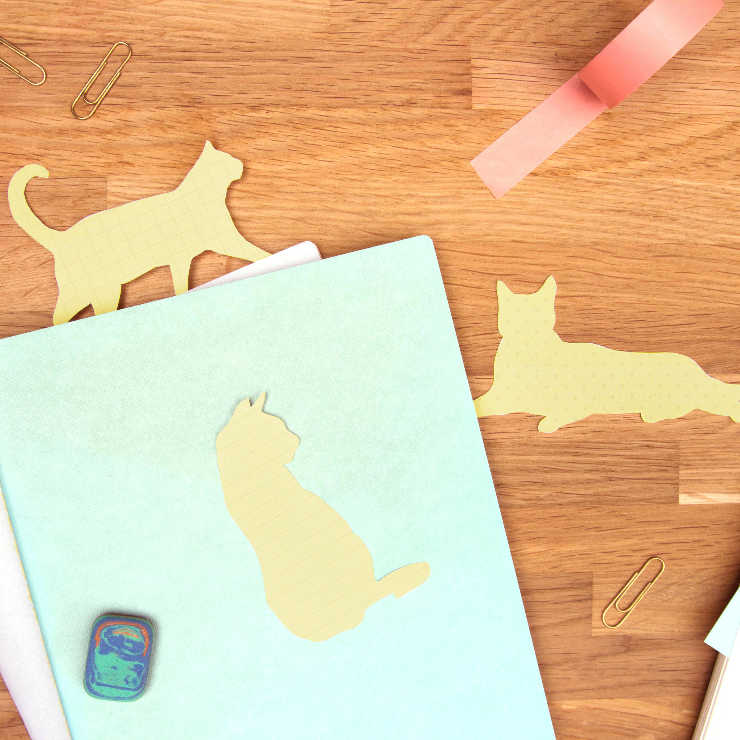 Cute Cat Shaped Sticky Notes