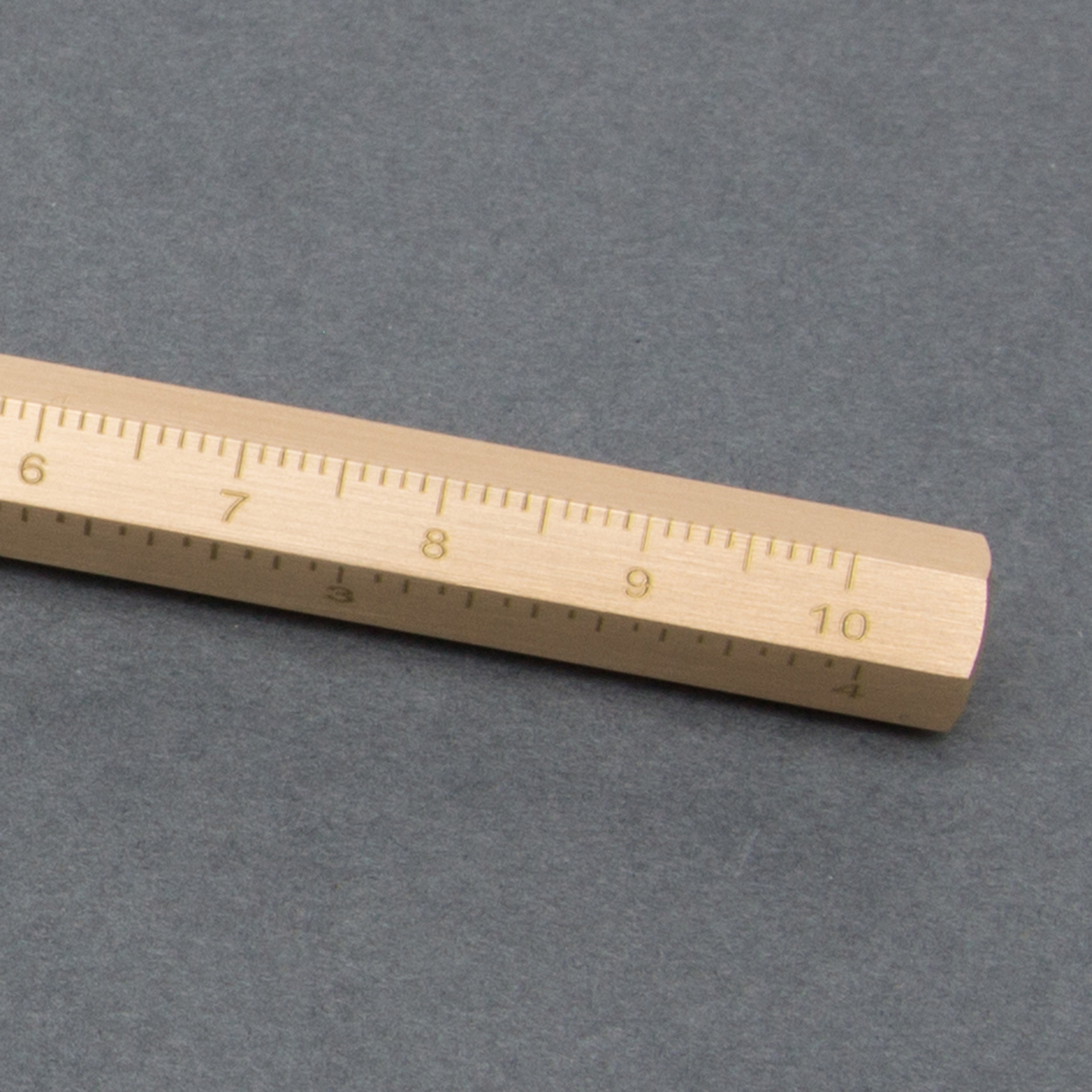 Ruler on a metal pen