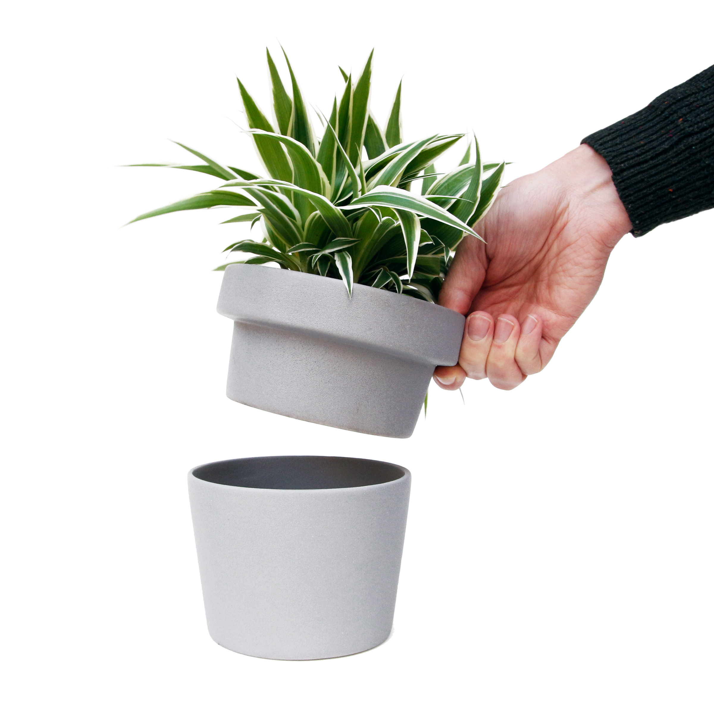 2 Part Plant Pot with hidden compartment