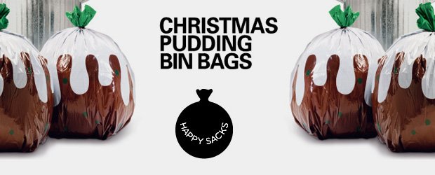 10 Christmas Pudding Refuse Sacks Bin Bags Gift Sacks Xmas 