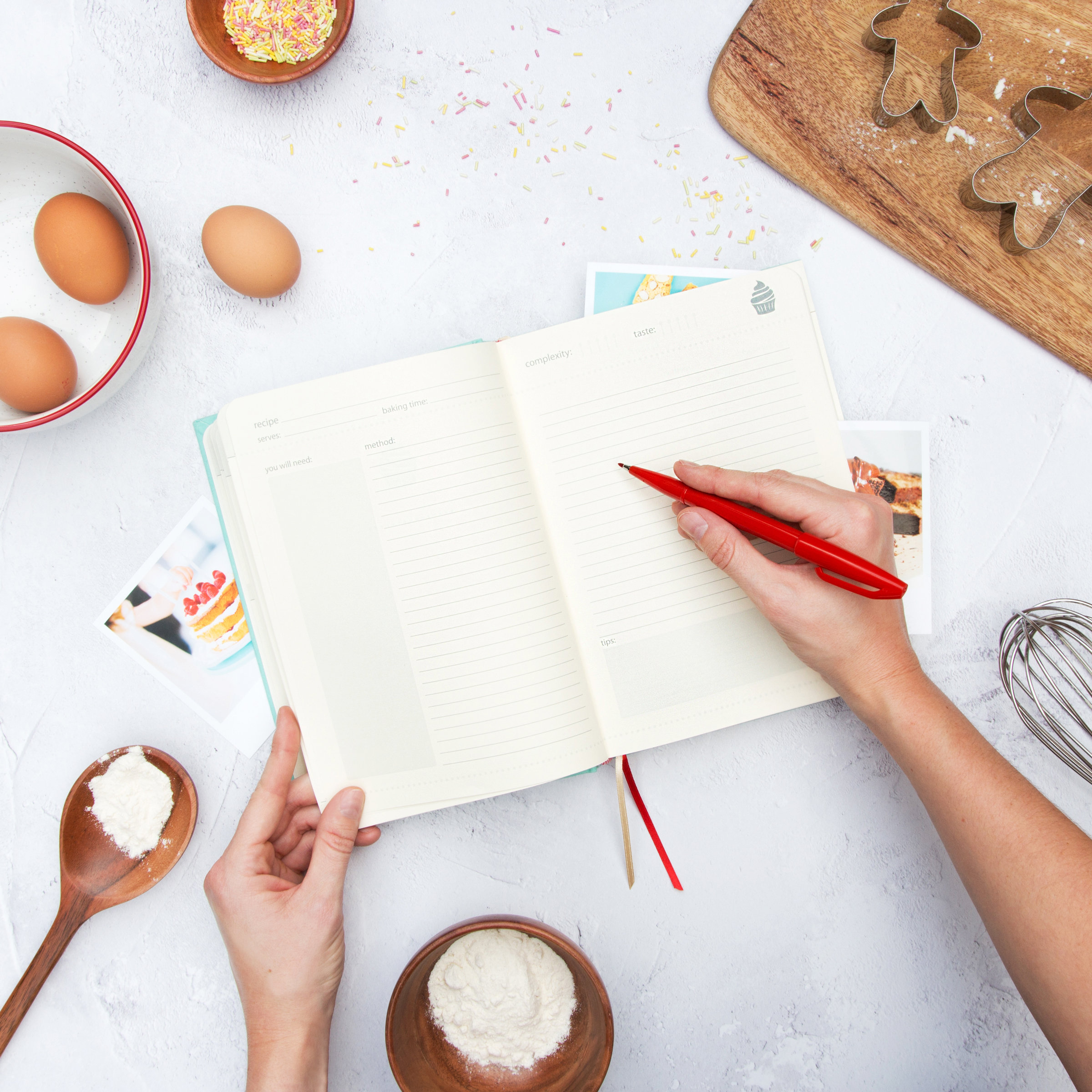 hand written baking guide