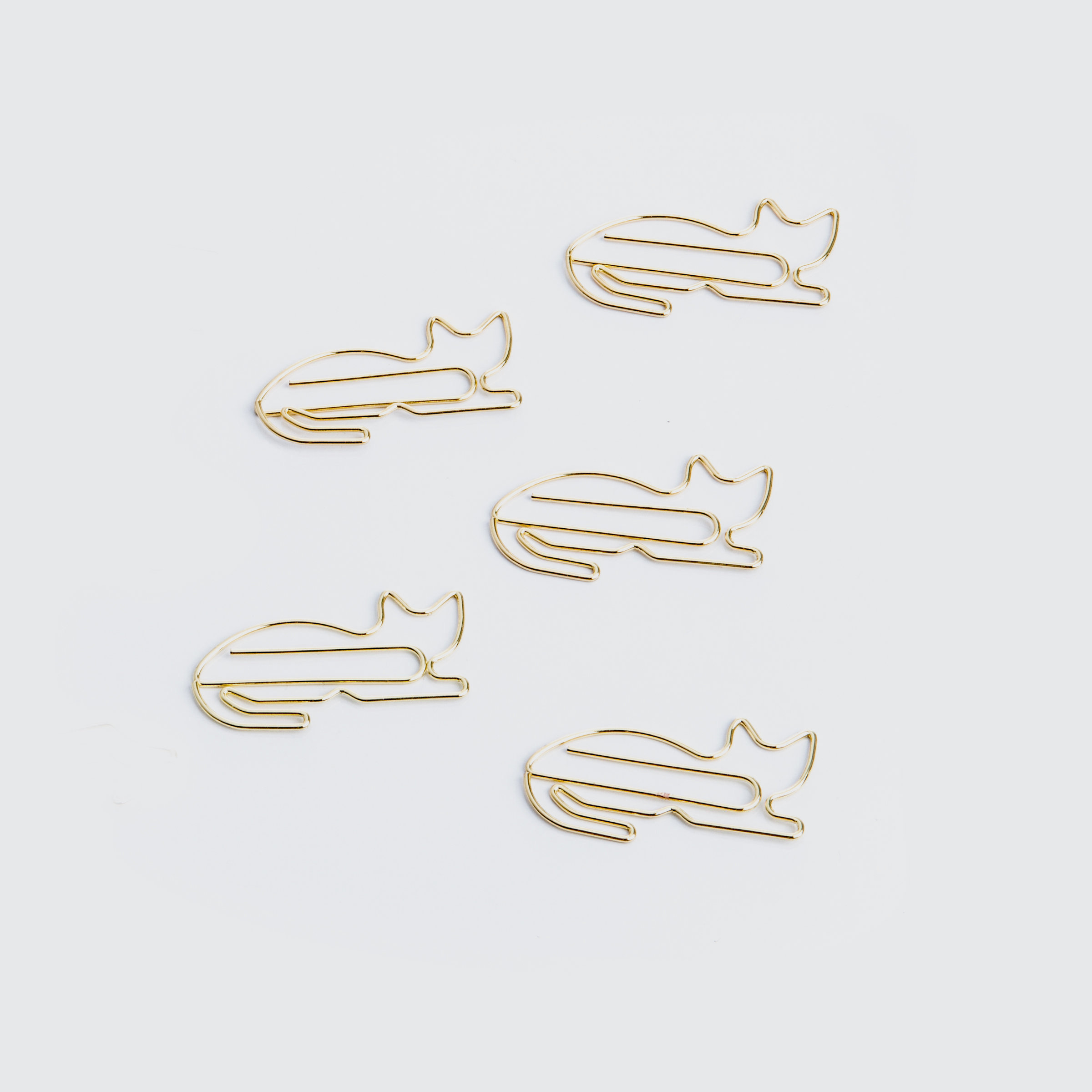 Cute gold cat paper clips