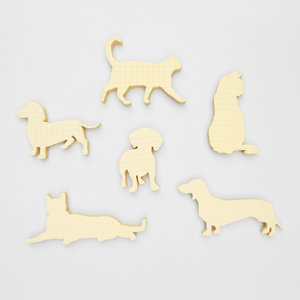 Cat and Dog shaped yellow sticky notes